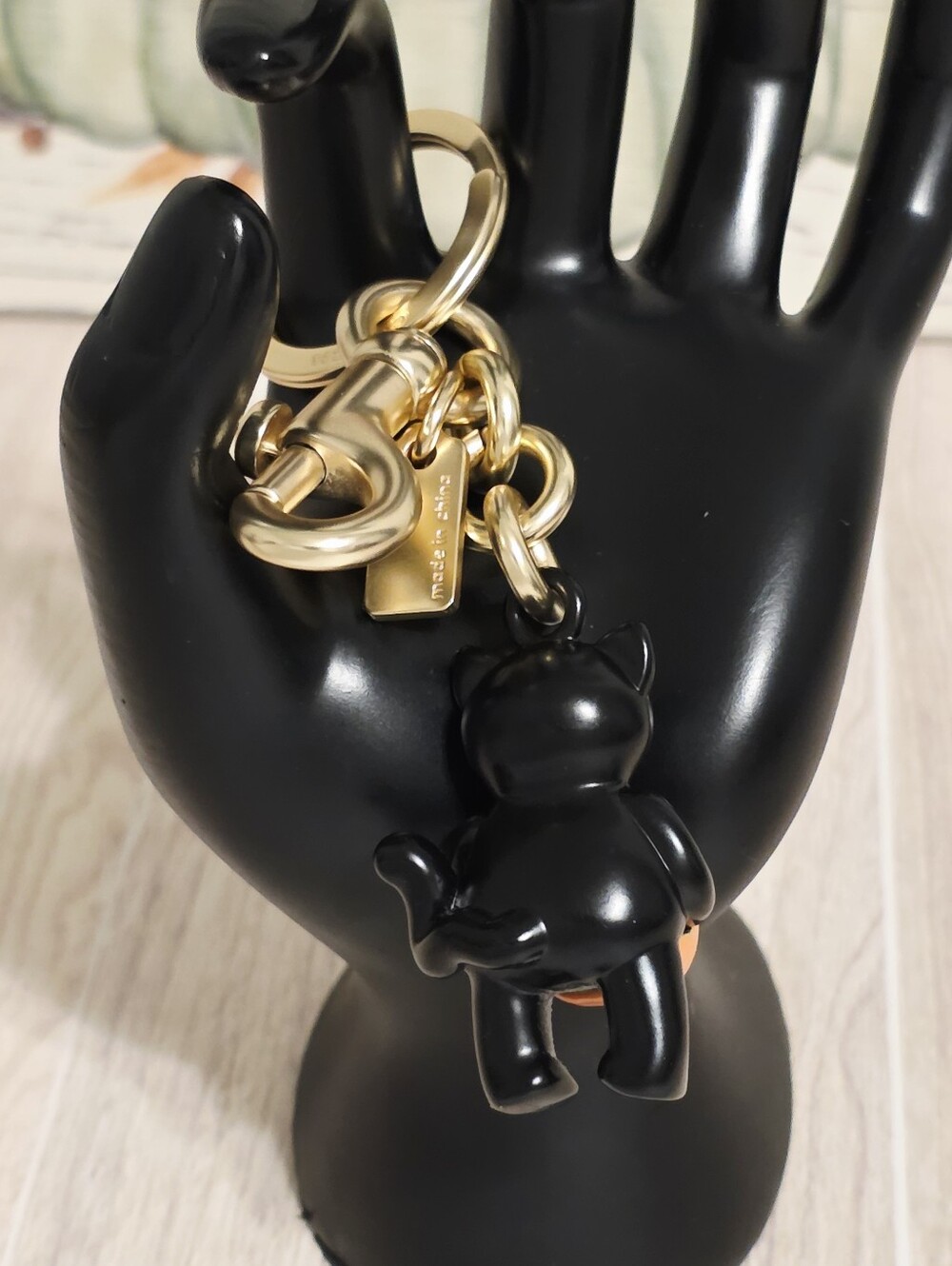 Coach Halloween Black Cat with Pumpkin Keychain Charm for Bag Purse CW480 🐈‍⬛🎃 - Picture 9 of 12